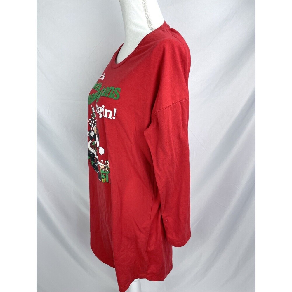 Disney Parks M/L‎ Mickey Minnie Mouse Red Christmas Shirt Women Yuletide - Picture 4 of 8